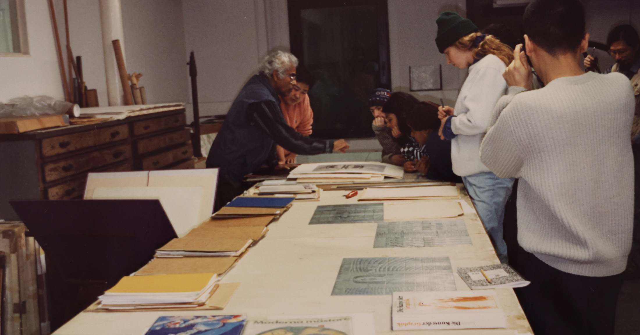 A photograph of Krishna and NYU Students