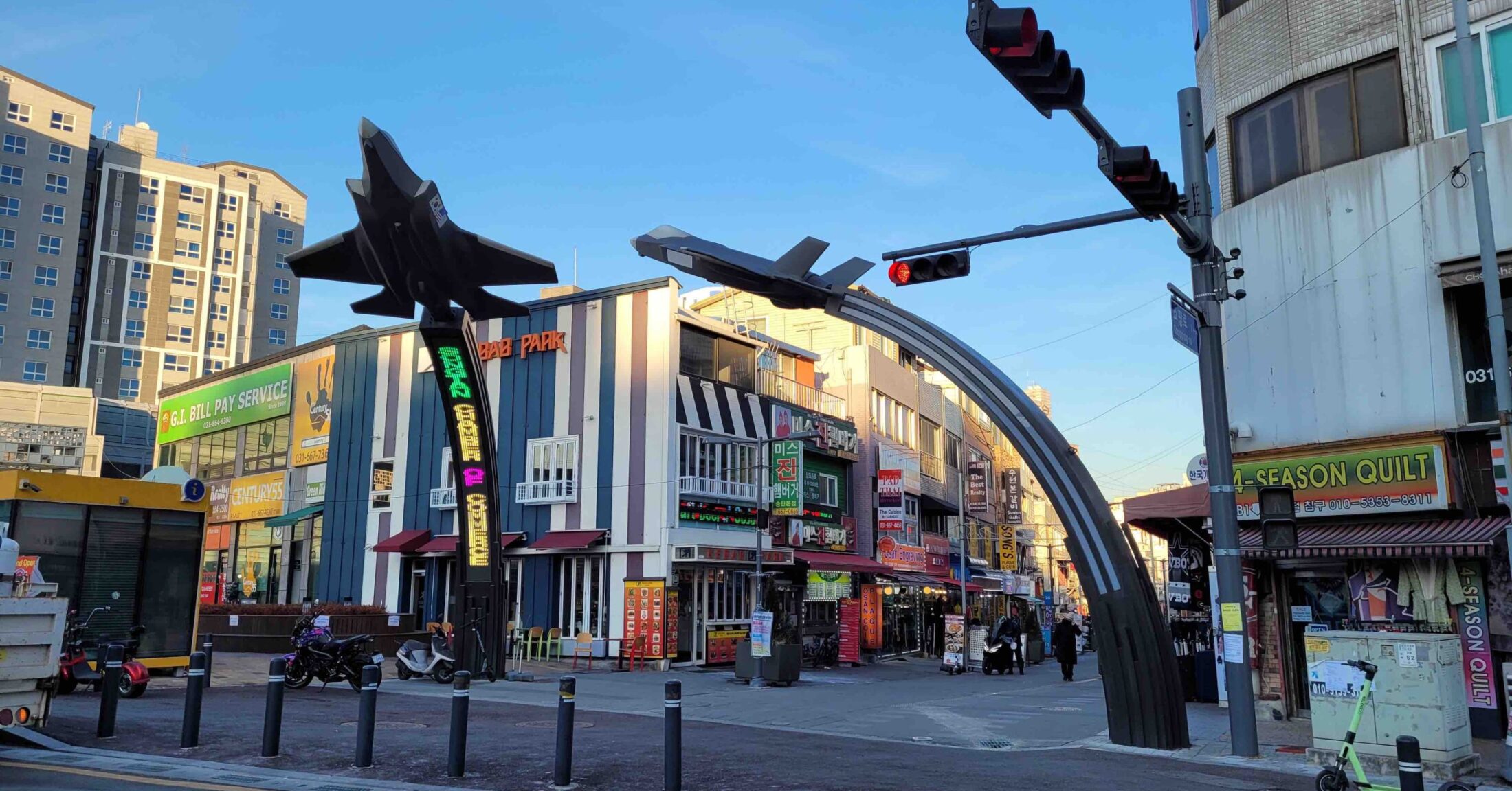 A photograph of an intersection in S. Korea by the writer E. Tammy Kim